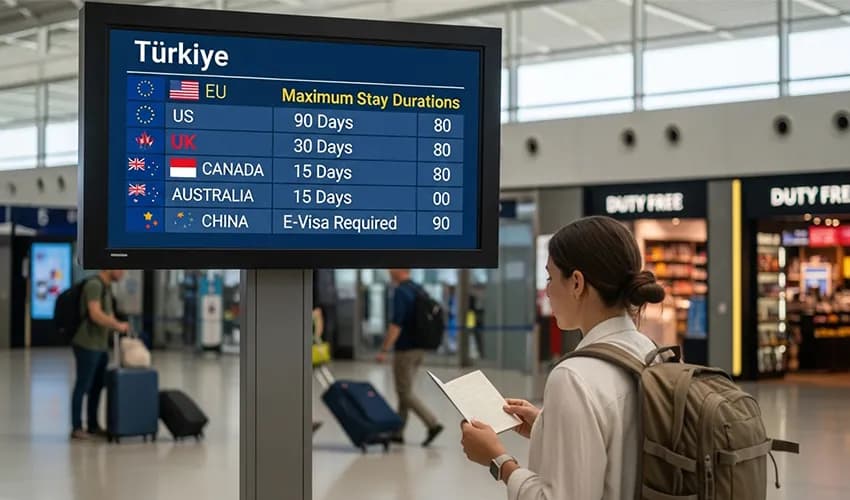 Duration of stay in Türkiye with passport