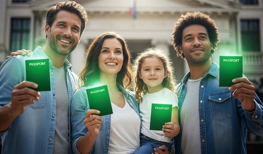 هل يحصل الزوج والأطفال أيضاً على الجواز الأخضر