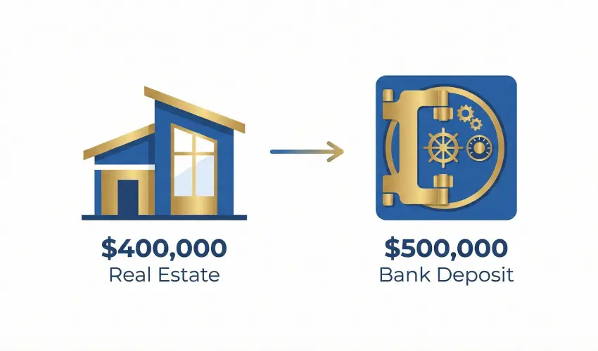 Infographic showing $400,000 real estate and $500,000 bank deposit routes for Turkish citizenship