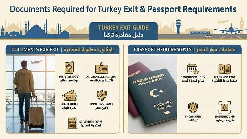 المستندات المطلوبة للخروج من تركيا
