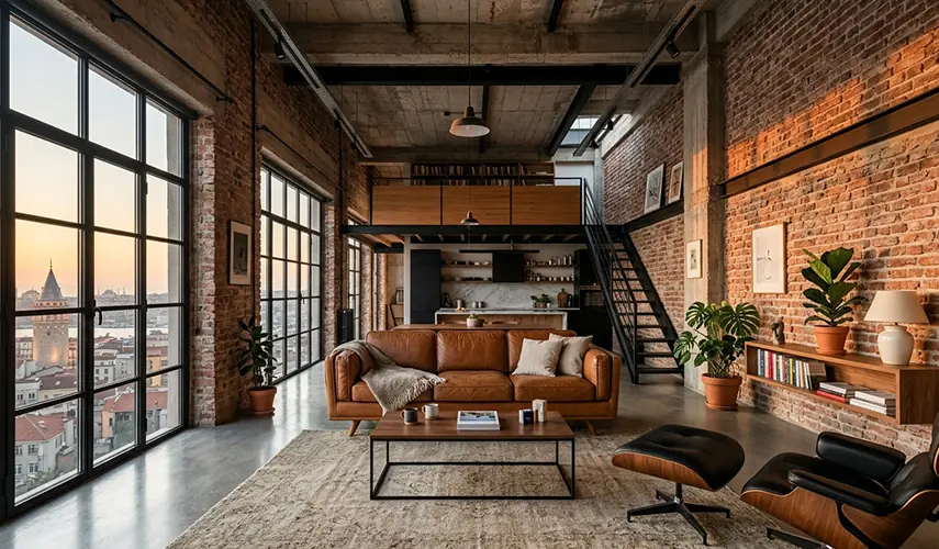 Renovated industrial loft in Istanbul highlighting prime real estate investment